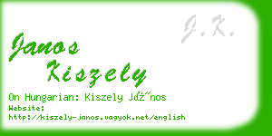 janos kiszely business card